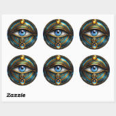 Blauw oog van Egypte Ronde Sticker (Vel)