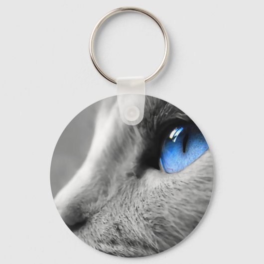 Blauw oog van Siamese Sleutelhanger (Voorkant)