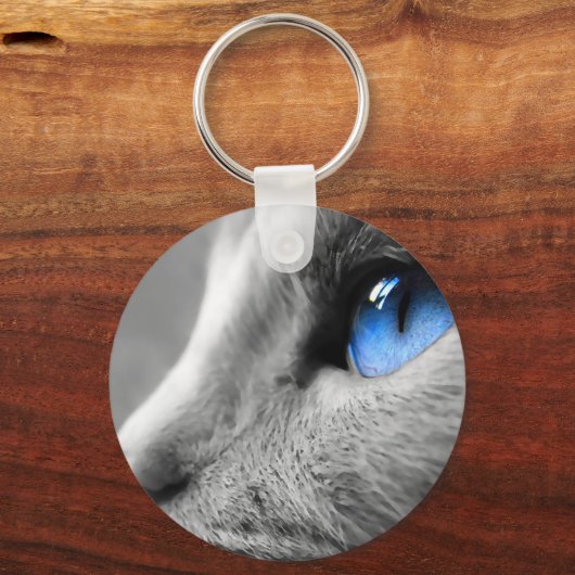 Blauw oog van Siamese Sleutelhanger (Voorkant)