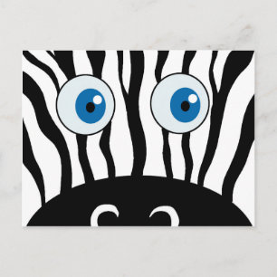 Blauw oog zebra briefkaart