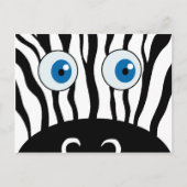 Blauw oog zebra briefkaart (Voorkant)
