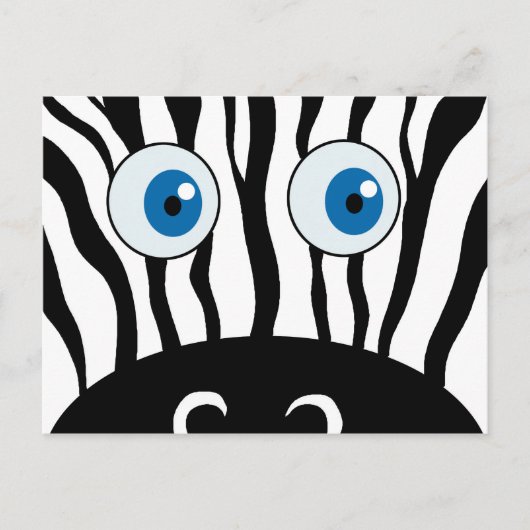 Blauw oog zebra briefkaart (Voorkant)