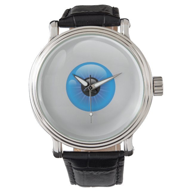 blauw oogbalhorloge horloge (Voorkant)