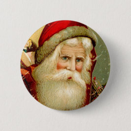 blauw oogkerstfeest ronde button 5,7 cm