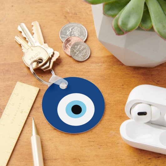 Blauw Oogkraal Nazar Amulet tegen Evil Eye Sleutelhanger (Bureau)