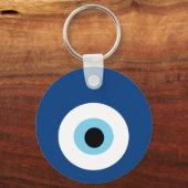 Blauw Oogkraal Nazar Amulet tegen Evil Eye Sleutelhanger (Voorkant)