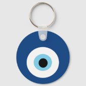 Blauw Oogkraal Nazar Amulet tegen Evil Eye Sleutelhanger (Achterkant)