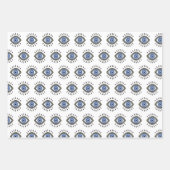 Blauw oogontwerp, kwade oogbescherming, geluk inpakpapier vel (Voorkant 2)