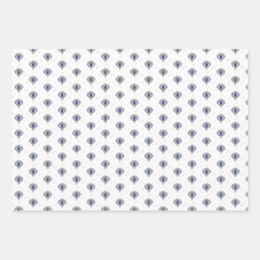 Blauw oogontwerp, kwade oogbescherming, geluk inpakpapier vel (Voorkant)