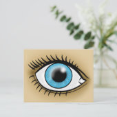 Blauw oogpictogram briefkaart (Staand voorkant)
