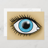Blauw oogpictogram briefkaart (Voorkant / Achterkant)