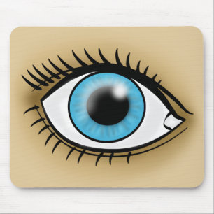 Blauw oogpictogram muismat