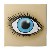Blauw oogpictogram tegeltje (Voorkant)
