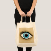 Blauw oogpictogram tote bag (Voorkant (product))