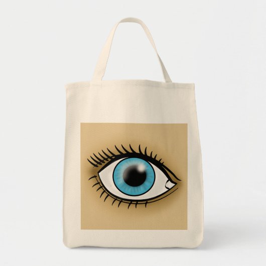 Blauw oogpictogram tote bag (Voorkant)