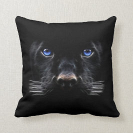 Blauw oor zwart panter kussen