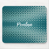 Blauw op Abstract blauw Monogram Muismat (Voorkant)