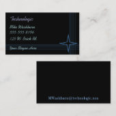 Blauw op Black Biz Kaarten Visitekaartje (Voorkant / Achterkant)