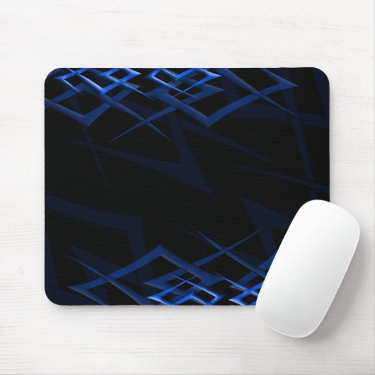 Blauw op Black "Thorn" Mousepad Muismat (Met muis)