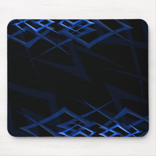 Blauw op Black "Thorn" Mousepad Muismat (Voorkant)