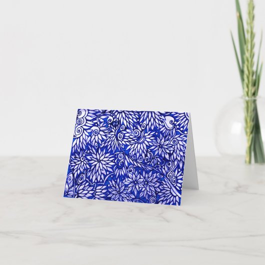 Blauw op Blauw Bedankt Card (Voorkant)