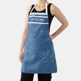  Blauw op Blauw Bloemenpatroon Schort