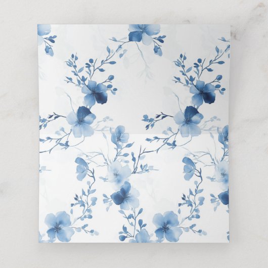 Blauw op Blauw, Bloesem Bloesem Huwelijk Plaatskaartje (Binnenkant ongevouwen)