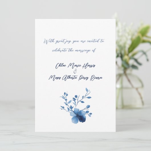 Blauw op Blauw, Bloesem Bloesem Kaart (Staand voorkant)