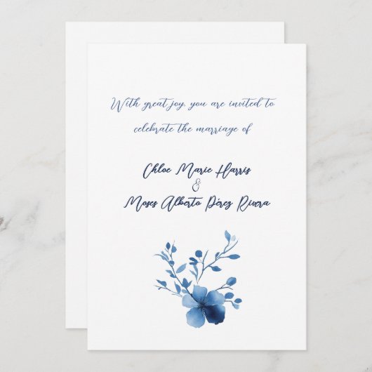 Blauw op Blauw, Bloesem Bloesem Kaart (Voorkant / Achterkant)