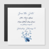 Blauw op Blauw, Bloesem Bloesem Magnetische Uitnodiging (Voorkant / Achterkant)