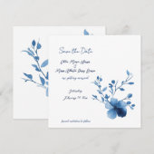 Blauw op Blauw, Bloesem Bloesem Save The Date Kaar (Voorkant / Achterkant)