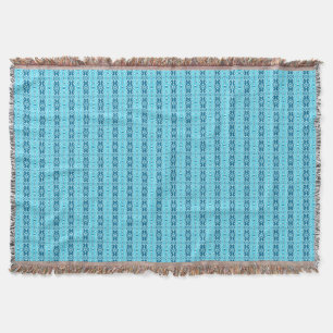 Blauw op blauw Boho patroon gooien deken