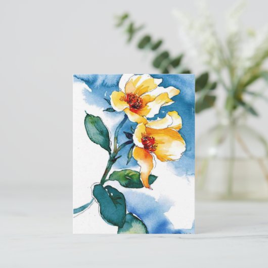 blauw op blauw briefkaart (Staand voorkant)