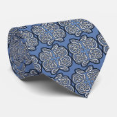 Blauw op blauw celtic knot design stropdas (Opgerold)