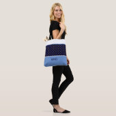 Blauw op blauw Fleur-de-Lis Tote Bag (Op model)