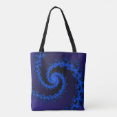 BLAUW OP BLAUW FRACTAAL ONTWERP TOTE BAG (Achterkant)