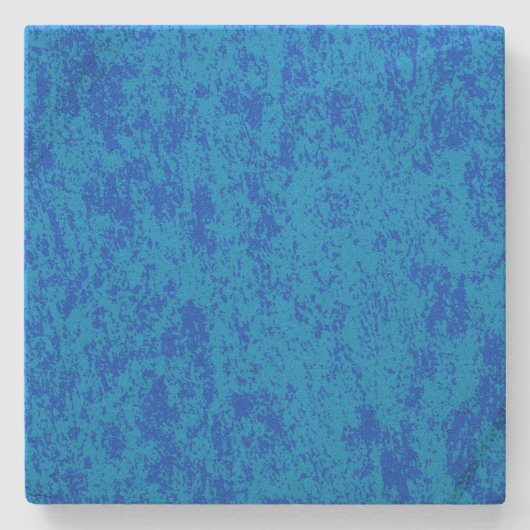 Blauw op blauw gemarmerd vierkant Onderzetter (Voorkant)