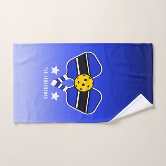 Blauw op blauw vervaagd terug  naam handdoek (Handdoek)