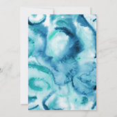 Blauw op Blauwe Aquarel - Trouw Uitnodiging (Achterkant)