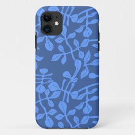 Blauw op Blauwe Blad Patroon iPhone Barely There H Case-Mate iPhone Case