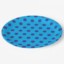 Blauw op blauwe polka stippen 