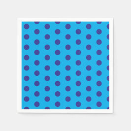 Blauw op blauwe polka stippen servet