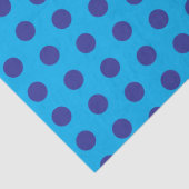 Blauw op blauwe polka stippen tissuepapier (Detail)