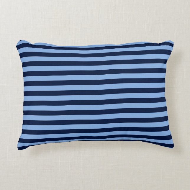 Blauw op Blauwe Strepen Accent Kussen (Voorkant)