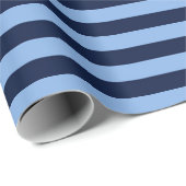 Blauw op Blauwe Strepen Cadeaupapier (Rol Hoek)