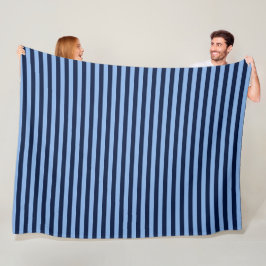 Blauw op Blauwe Strepen Fleece Deken