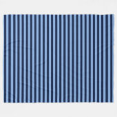 Blauw op Blauwe Strepen Fleece Deken (Voorkant (Horizontaal))