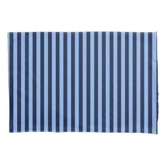 Blauw op Blauwe Strepen Kussensloop (Voorkant-Links)