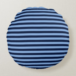 Blauw op Blauwe Strepen Rond Kussen