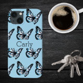 Blauw op blauwe vlinders en meer vlinders Case-Mate iPhone case